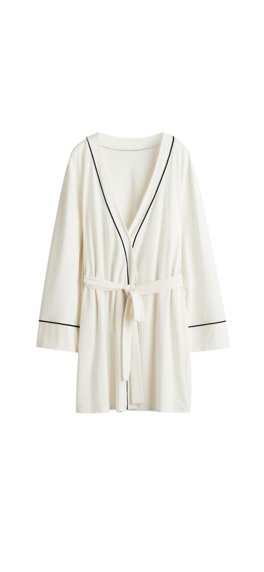 Piping Detail Dressing Gown